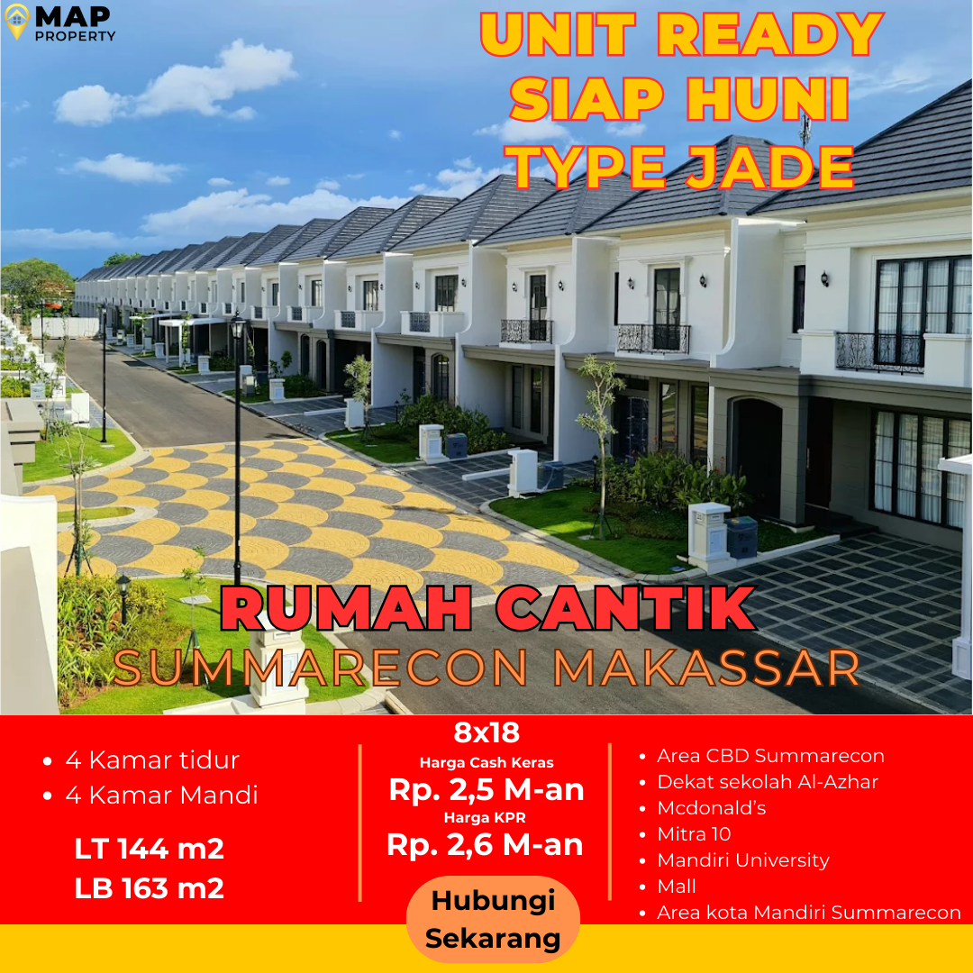 Rumah Cantik Siap Huni di Summarecon Makassar