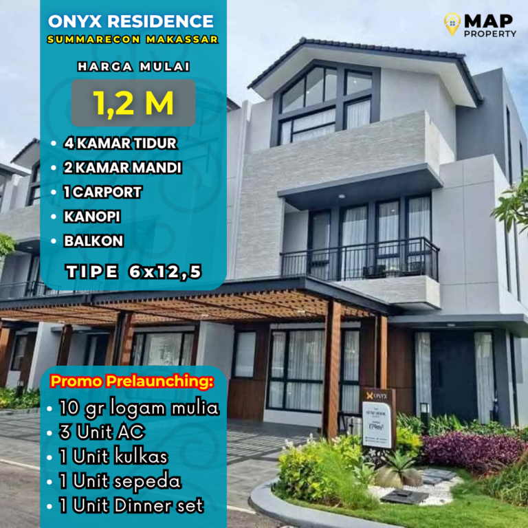 Onyx Residence Summarecon Makassar Hunian Modern 3 Lantai